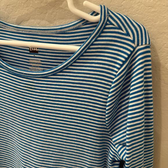 Tea Collection Blue Stripe Pink Fan Twirl Dress - Picture 2 of 8